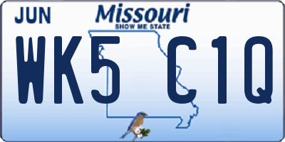 MO license plate WK5C1Q
