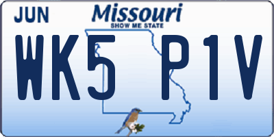MO license plate WK5P1V