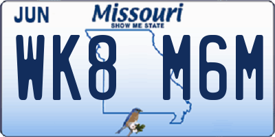 MO license plate WK8M6M