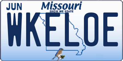 MO license plate WKEL0E