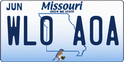 MO license plate WL0A0A