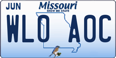 MO license plate WL0A0C