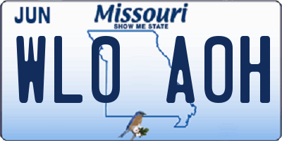 MO license plate WL0A0H