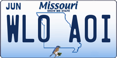MO license plate WL0A0I
