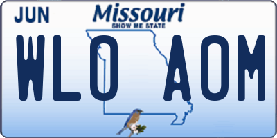 MO license plate WL0A0M