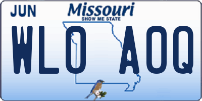 MO license plate WL0A0Q