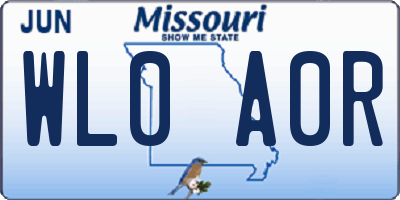 MO license plate WL0A0R