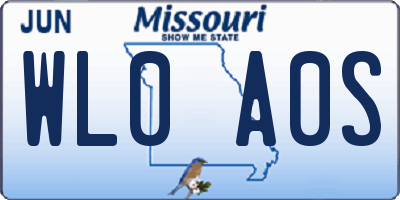 MO license plate WL0A0S