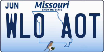 MO license plate WL0A0T