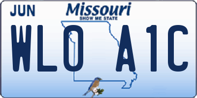 MO license plate WL0A1C