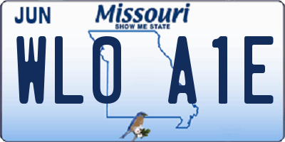 MO license plate WL0A1E