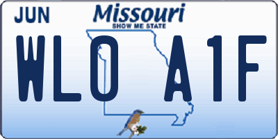MO license plate WL0A1F