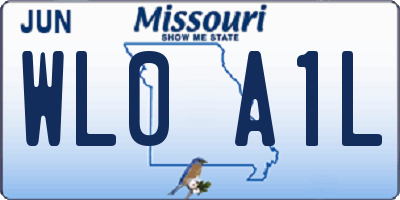 MO license plate WL0A1L
