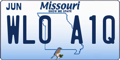 MO license plate WL0A1Q