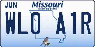 MO license plate WL0A1R