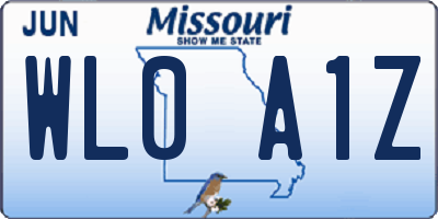 MO license plate WL0A1Z