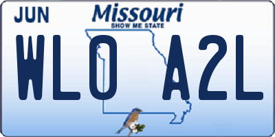 MO license plate WL0A2L