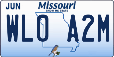 MO license plate WL0A2M