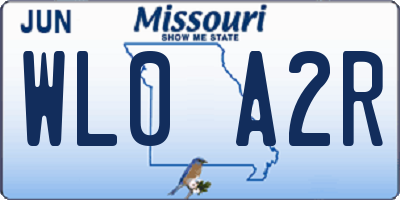 MO license plate WL0A2R