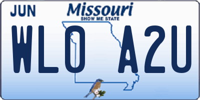MO license plate WL0A2U