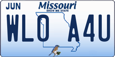 MO license plate WL0A4U