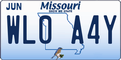 MO license plate WL0A4Y