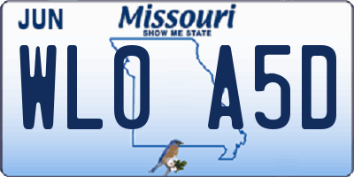 MO license plate WL0A5D