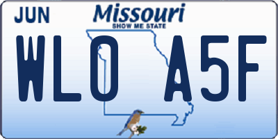 MO license plate WL0A5F