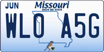 MO license plate WL0A5G