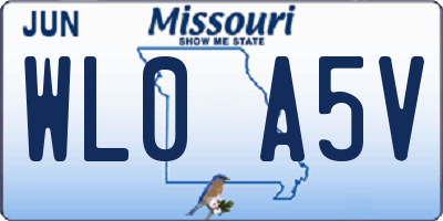 MO license plate WL0A5V