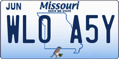 MO license plate WL0A5Y