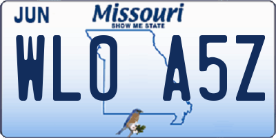 MO license plate WL0A5Z