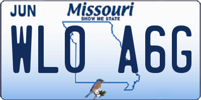 MO license plate WL0A6G