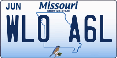 MO license plate WL0A6L