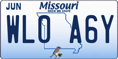 MO license plate WL0A6Y
