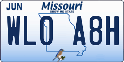 MO license plate WL0A8H