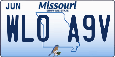 MO license plate WL0A9V