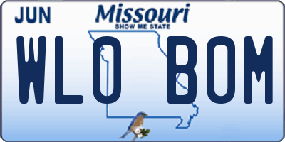 MO license plate WL0B0M