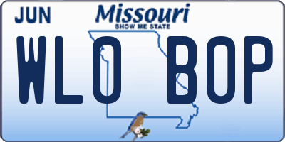 MO license plate WL0B0P