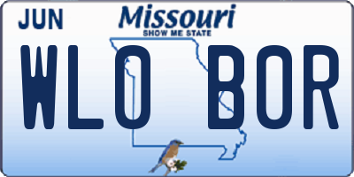 MO license plate WL0B0R