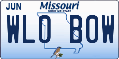 MO license plate WL0B0W