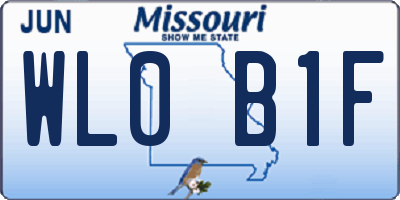 MO license plate WL0B1F