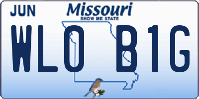MO license plate WL0B1G