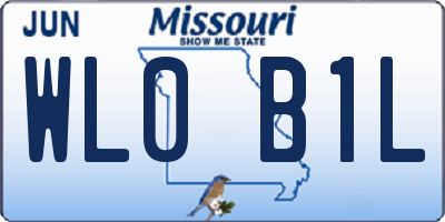MO license plate WL0B1L