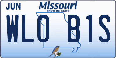 MO license plate WL0B1S
