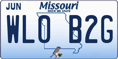 MO license plate WL0B2G