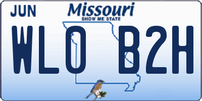 MO license plate WL0B2H