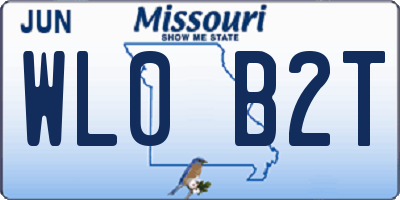 MO license plate WL0B2T