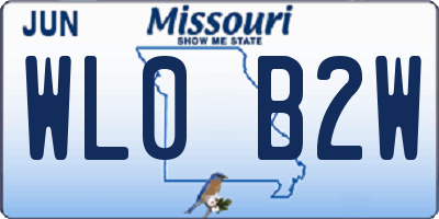 MO license plate WL0B2W
