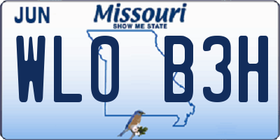 MO license plate WL0B3H